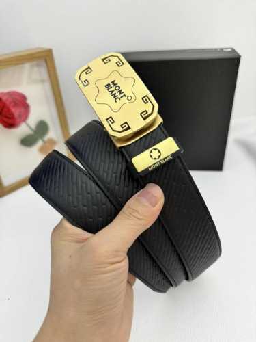 品名：万宝龙 Montblanc 自动带 材质：原单牛皮腰带 百分百头层牛皮腰带保证真皮，24K纯钢扣，专柜原单品质、做工精细，时尚大牌，送人自用首选 包装：