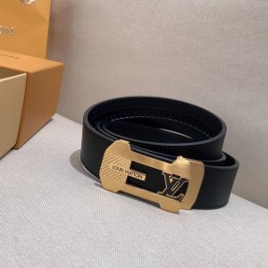 Louis Vuitton、独家Lv腰带 自动扣系列 钢五金 精致手工绘边 柔软舒适 宽3.5Cm。