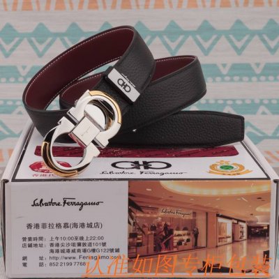 品名：菲拉格幕 皮带 原单 腰带 材料：百分百头层牛皮腰带，保证真皮皮带，专柜原单品质、做工精细，时尚大牌，送人自用首选 包装： 请认准如图专柜包装，赠送打孔器