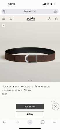 特 Jockey Belt Buckle & Reversible Leather Strap 38Mm - 点击图像关闭