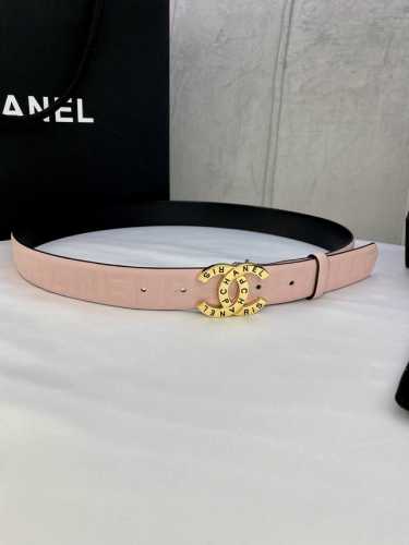 宽度3.0Cm Chanel 香奈儿 进口柔软小牛皮金 银色花纹金属精品钢扣。