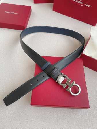 Ferragamo.菲拉格慕 全套包装 支持Nfc扫码 宽度3.5Cm 高级定制款男士皮带 双面进口牛皮 可双面使用 自行选择搭配 真材实料 很有质感 时尚经典 - 点击图像关闭