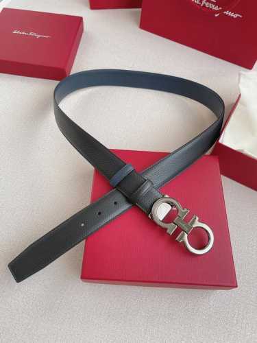 Ferragamo.菲拉格慕 全套包装 支持Nfc扫码 宽度3.5Cm 高级定制款男士皮带 双面进口牛皮 可双面使用 自行选择搭配 真材实料 很有质感 时尚经典