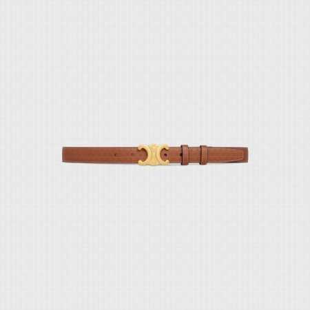 特 Celine 宽度：2.5Cm，带身采用棕色头层牛皮压凯旋门标志印花，搭配凯旋门标志鎏金扣头，高端品质 - 点击图像关闭