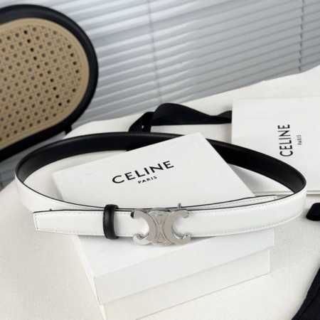 Celin E新品立体浮标扣女士腰带 意大利进口小牛皮 搭铜扣 宽度2.5双面佩 - 点击图像关闭