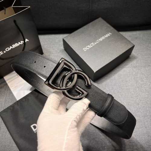 特 DG。 宽4.0cm DOLCE GABBANA杜嘉班纳DG新品DG头牛皮简约百搭男士皮带腰带