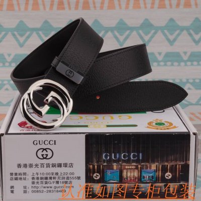 品名：古奇 皮带 原单 腰带 材料：百分百头层牛皮腰带，保证真皮皮带，专柜原单品质、做工精细，送人自用首选 包装： 请认准如图专柜包装，赠送打孔器，银联发票，宽