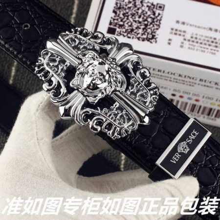 品名：范思哲.Ver Sace鳄鱼纹 型号：认准如图专柜包装，赠送打孔器 材料：百分百头层牛皮，保证真皮鳄鱼纹，美人头，24K钢扣专柜同等质量， 送人自用首选 - 点击图像关闭