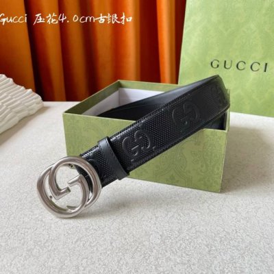 Gucci 经典款面进口原厂压花小牛皮 搭配原版平纹底 宽4.0Cm 经典永不过时款 潮流百搭