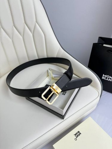 特 Montblanc万宝龙 宽3.5cm 采用头层牛皮 精品针式扣头 自由裁剪商务休闲