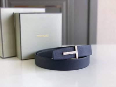 特 Tom Ford 汤姆福特客户供正品制作，定制高端意大利皮料，正品包装，美国品牌，简约商务男士腰带，3.8Cm宽