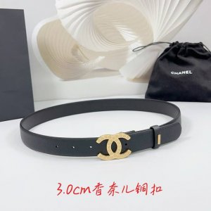 特 3.0Cm 香奈儿腰带，双面头层牛皮皮料，长度：.75.80.85.90.95.100欧，铜五金字母扣原版开模定制庆祝]