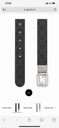 品牌 古驰 Gucci 特 描述 采用高级gucci Signature真皮精制而成，触感厚实，饰以双g商标带扣。腰带为意大利尺寸，请在购买前参阅腰带尺寸指南.