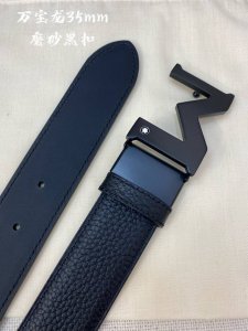 特P180 Montblanc万宝龙 宽3.5Cm 采用头层牛皮 精品针式扣头 自由裁剪商务休闲皮带P190