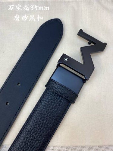 特P180 Montblanc万宝龙 宽3.5Cm 采用头层牛皮 精品针式扣头 自由裁剪商务休闲皮带P190