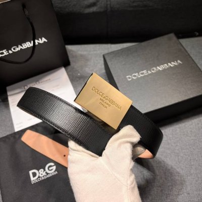 Dg 宽 3.5Cm 杜嘉班纳 新款 小牛皮简约百搭腰带，Dolce&Gabbana Milano 标牌装饰别具一格