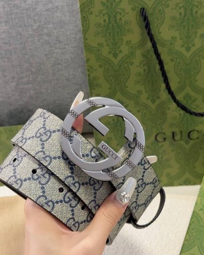 特 Gucci皮带 4.0印花进口防水面料，内衬原版猪皮纹底。配以经典互扣式花纹gg铜金属扣头，原单品质，专柜同款