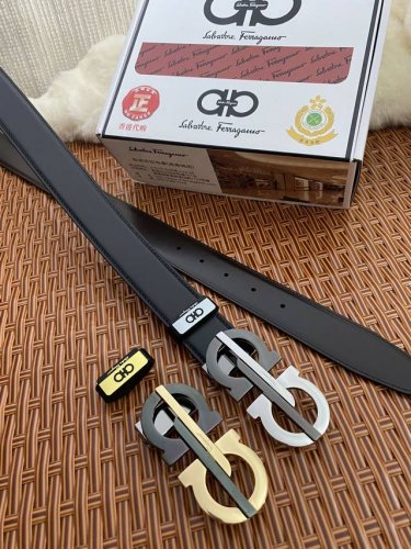 品名：菲拉格幕 原单皮带 材质：原单牛皮腰带 百分百头层牛皮腰带保证真皮，24K纯钢扣，专柜原单品质、做工精细，时尚大牌，送人自用首选 包装： 请认准如图专柜包