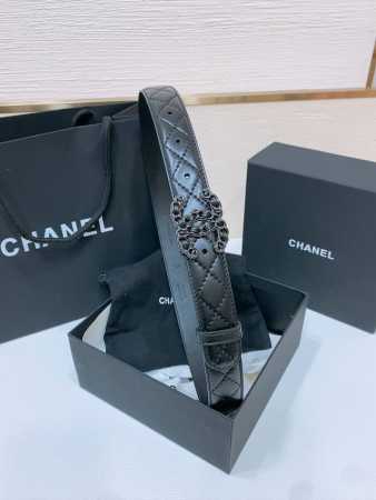 Chanel经典双C皮带腰带 新款Logo扣搭配进口胎羊皮带身，质感满分，简直身春日里的点睛之笔，皮带直径3.0Cm - 点击图像关闭