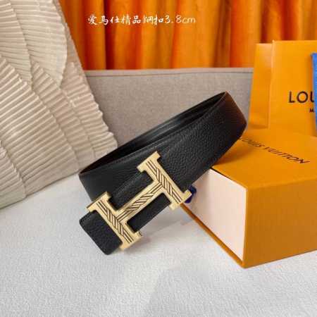 特 爱马仕Hermes 原单爱马仕，宽3.8Cm进口原版皮带身，双面可两面用，精品电镀五金 ！ - 点击图像关闭