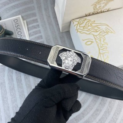 范思哲 特种皮腰带系列 ，原厂五金精品不锈钢扣，手感柔软舒适 宽3.8Cm。