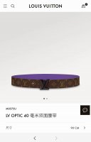 寬：40Mml0Uis Vuitt0N 男士新品原單腰帶.專櫃正品編碼！雙面均可使用 一面經典黑老花，一面頂級小牛皮，黑與紅的色調搭配三層三色掛扣 與腰帶相呼應