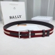 Bally 巴利 专柜同款 采用织带布搭配双面头层牛皮 纯铜精品扣头打造 双面可用，柔软细腻，休闲商务，百搭大方，商务休闲！ 尺寸：3.4Cm 颜色：红白布搭咖