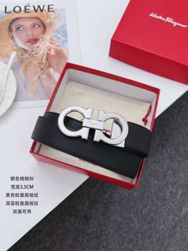 特 Ferragamo.菲拉格慕 全套包装 支持Nfc扫码 宽度3.5Cm 高级定制款男士皮带 双面进口牛皮 可双面使用 自行选择搭配 真材实料 很有质感 时尚