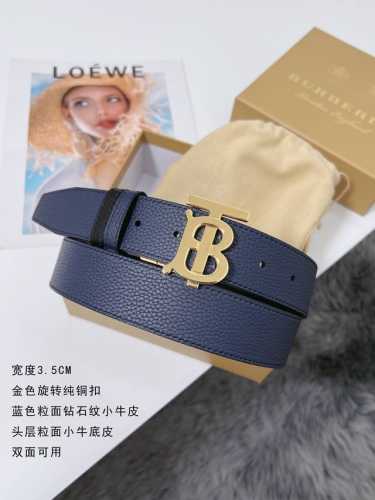 特 巴宝莉 顶级品质 宽度3.5Cm ，粒面钻石纹头层牛皮搭配平纹 精细做工，品质好货 双面可用 纯铜扣