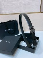 Chanel 24C 树脂黑 与 白 水钻金色金属 Logo搭扣 黄铜金属进口胎牛皮带身 手感柔软 细腻 3.0Cm