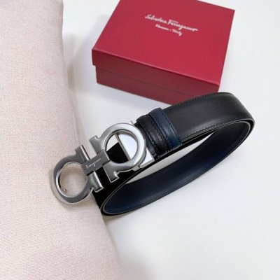 特 Ferragamo.菲拉格慕 全套包装 宽度3.5Cm 高级定制款男士皮带 双面进口牛皮 可双面使用 自行选择搭配 真材实料 很有质感 时尚经典不失