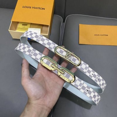 原版包裝 L0Uis Vuitt0N 今季新品 驢家女士原單腰帶 寬度25毫米 定制帆布面搭配白色小牛皮底 全新精鋼五金搭扣 雙面用 百搭款