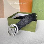 Gucci.古驰 全套包装 3.8Cm进口小牛皮压花, 专柜正品1:1完美复刻. 原版底皮, 采用热压印技术的gucci Signature皮革精制而成，触感厚