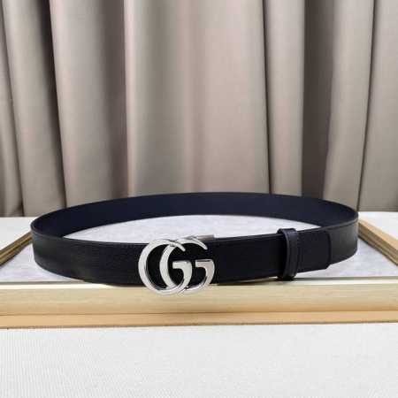 男士古驰、柔软细腻，百搭大方，宽3.5Cm 、可裁剪款式 官网同步，商务休闲均可使用！ - 点击图像关闭