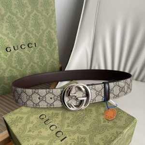 G U C C I 顶级品质 经典款男女通用腰带 双面原厂小牛皮 精致新品搭扣 顶级
