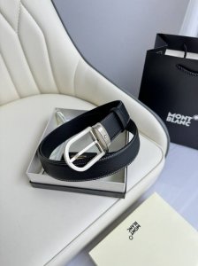 特 Montblanc万宝龙 宽3.5Cm 采用头层牛皮 精品针式扣头 自由裁剪商务休闲