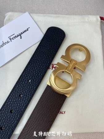 特 Ferragamo.菲拉格慕 全套包装 支持Nfc扫码 宽度3.5Cm 高级定制款男士皮带 双面进口牛皮 可双面使用 自行选择搭配 真材实料 很有质感 时尚 - 点击图像关闭
