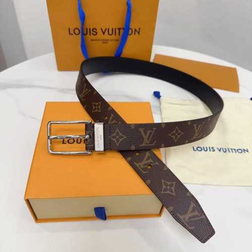 Lv City Pin 腰带以经典风格勾勒流畅线条，流露沉稳商务格调。金属搭扣闪烁光泽，Lv字母铭纹标注品牌身份；此款腰带易搭配服饰，商务休闲两相宜。腰带宽度：