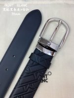 Mont～Blanc万～宝龙 宽3.5Cm 采用头层牛皮 精品针式扣头 自由裁剪商务休闲皮带