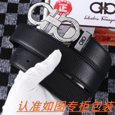 品名：菲拉格木原单 材料：百分百头层牛皮，保证真皮。24K纯钢扣双面可用专柜同等质量， 送人自用首选 包装： 请认准如图专柜包装，赠送打孔器，银联发票，宽度3.