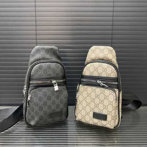 Gucci 古奇 印花胸包 斜挎单肩包 实物拍摄 原厂原版面料 配送防尘袋30 X 17 Cm。