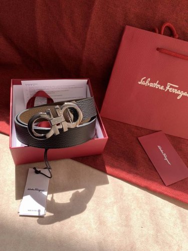 Salvatore、 Ferragamo 基础经典男款3.5Cm 官网有售 专柜同步最新原版定制扣头 两面头层牛皮 顶级 原单扣150