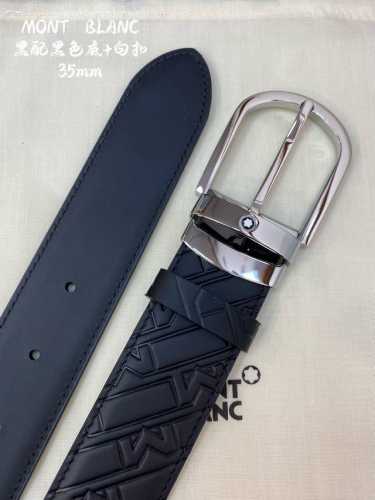 Mont～Blanc万～宝龙 宽3.5Cm 采用头层牛皮 精品针式扣头 自由裁剪商务休闲皮带
