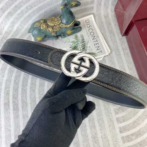 特 古奇 特种皮腰带系列 ，原厂五金精品不锈钢扣，手感柔软舒适 宽3.8Cm。