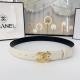 Chanel香奈儿 双面头层小牛皮 原厂皮料订制 质感柔软 做工精细 搭配铜扣 时尚百搭 精品宽度：3.0Cm