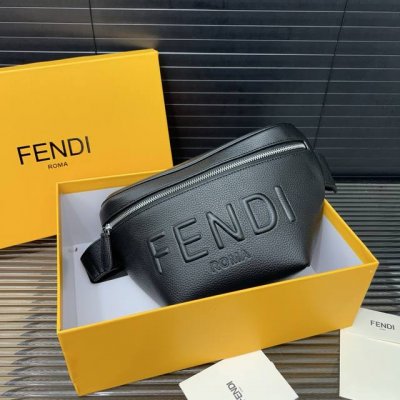 Fendi 芬迪 Ff压花腰包 胸包 男士单肩背包 经典百搭 实物拍摄 原厂原版面料 配送防尘袋 礼盒 33 X 18 Cm