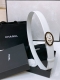 Chanel 24C 黄铜金属 水钻黑 与 白Logo搭扣 黄铜金属进口胎牛皮带身 饰有Cc小Logo手感柔软 细腻 3.0Cm