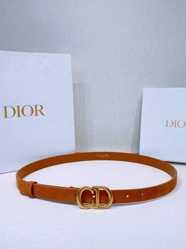 迪家 Ceinture Saddle Cuir De Veau SuéDé Couleur Light Gold, 20 Mm 这款带有陈年金色金属Cd扣的模型