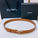 特 Chanel 24S Cc 树脂黑 字母 Logo搭扣 黄铜金属小牛皮腰带 手感柔软 细腻 3.0Cm