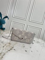 顶级原单芯片版M14227 本款 Pochette FéLicie 链条包为柔软 Monogram Empreinte 皮革压印经典 Monogram 图案，以